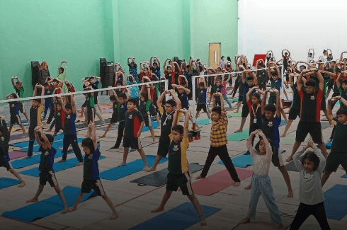 We celebrated International Yoga Day in our campus to encourage students to practice yoga in their daily lives.